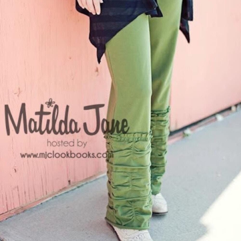Matilda Jane Green Serendipity Ruffle Wide Leg Pants Women's Size Medium